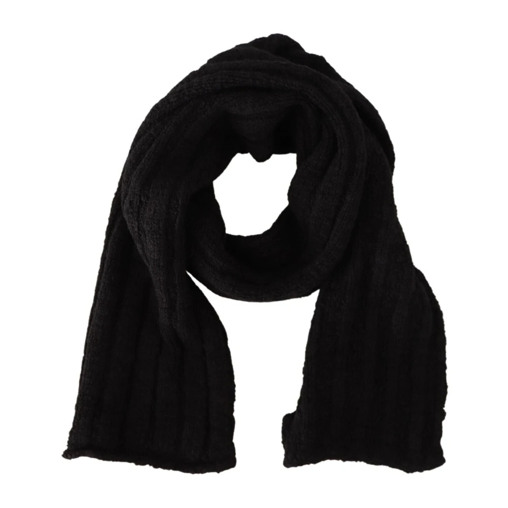 Dolce & Gabbana Women's Black Winter Scarves, One Size, Knitted Wool Shawl Scarf