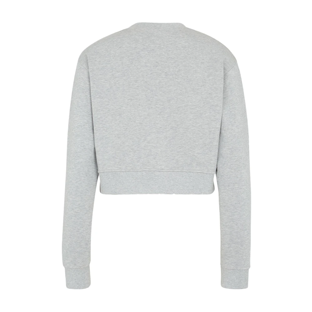 Fendi Geborduurde Crewneck Sweatshirt Grijs Katoen Gray Dames