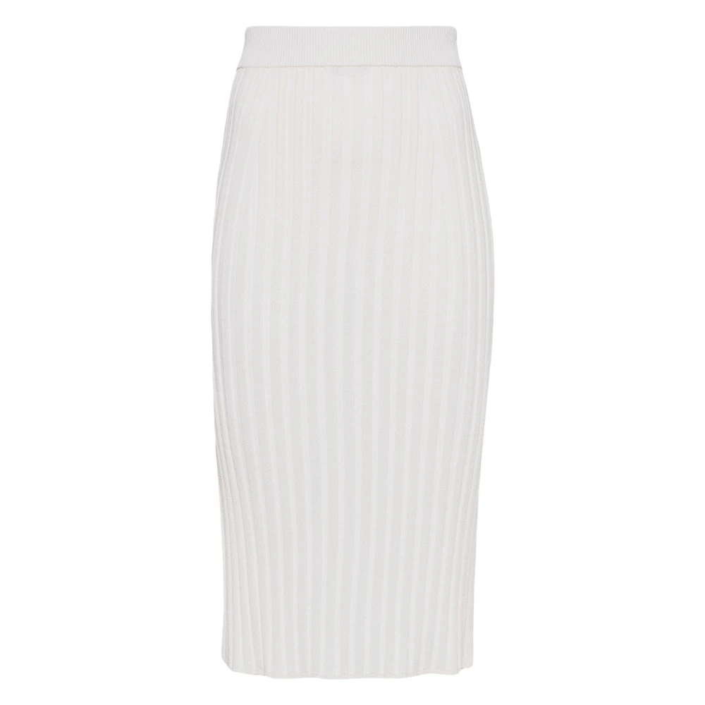Joseph White Satin Rib Skirt - Female - Midi Skirts - Xs - Skirts