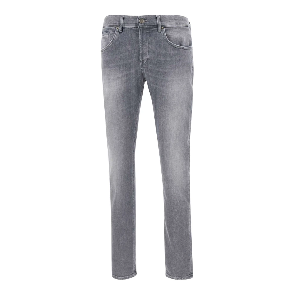 Dondup Zwarte Katoenen Jeans met Stone Washed Effect Black Heren