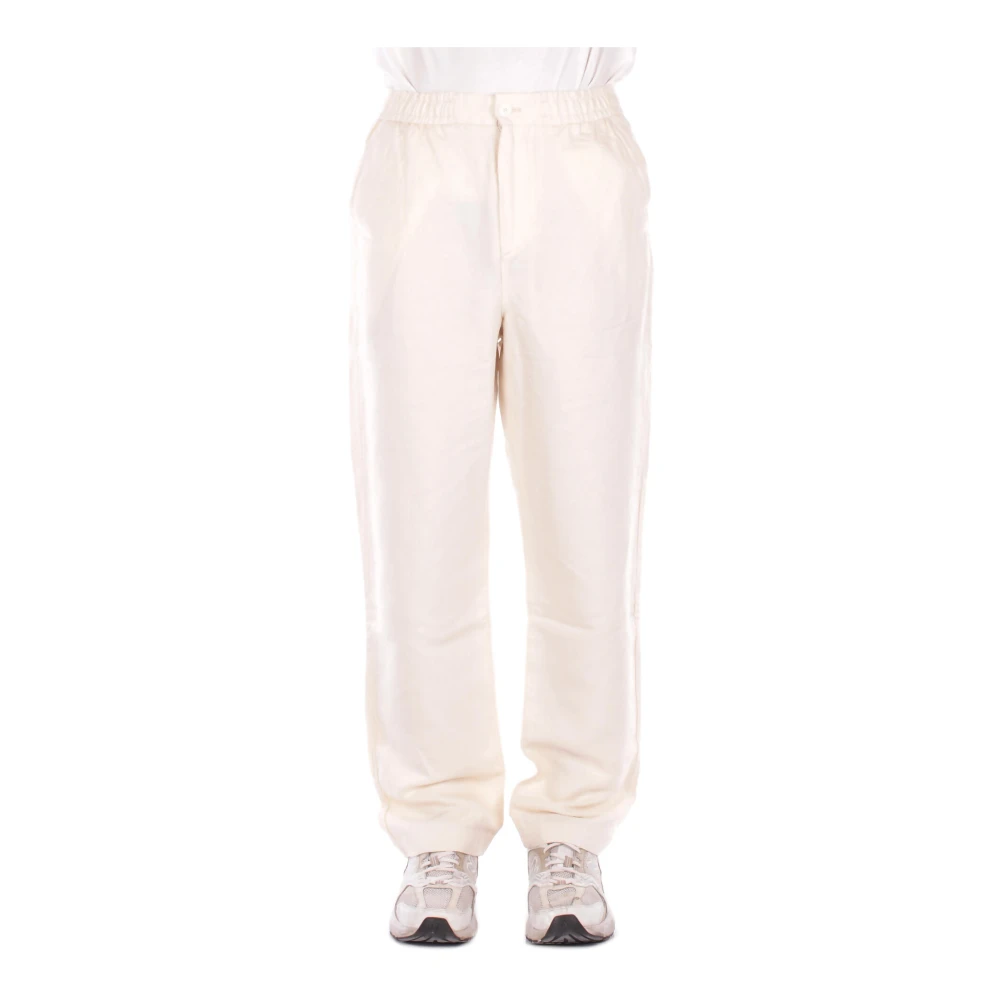 Lacoste Men's Beige Sweatpants, L, Regular Fit Linen Chino Trousers