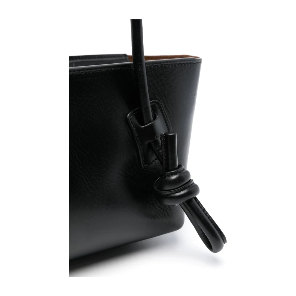 Hereu Zwarte Leren Schoudertas Black Dames