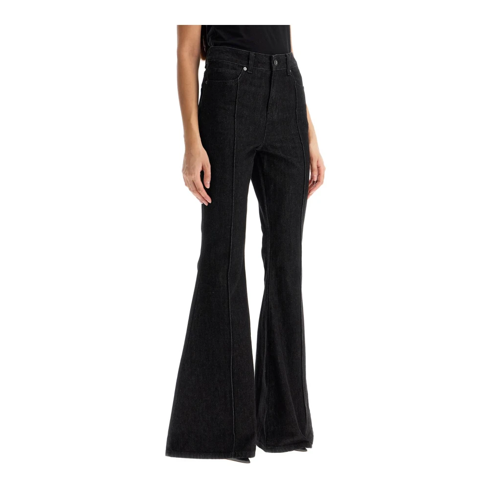 Self Portrait High-Waisted Flare Jeans Black Dames