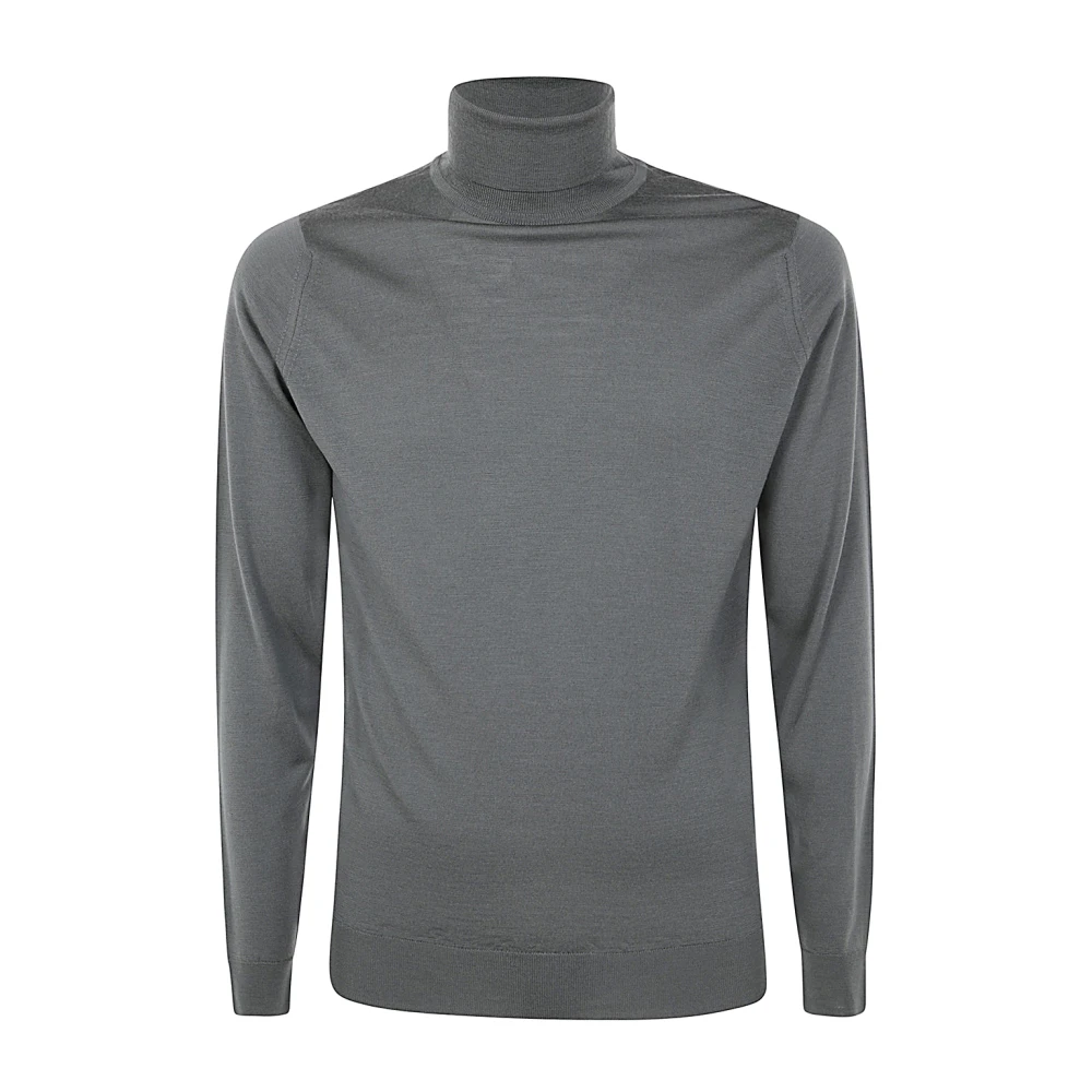 John Smedley Groene Roll Neck Pullover Trui Gray Heren