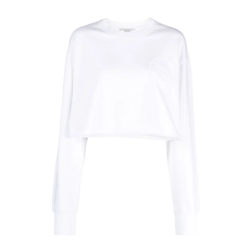Stella Mccartney S-Wave Cropped Sweatshirt White Dames