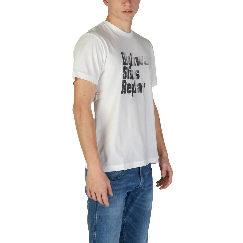 Replay Katoenen T-shirt korte mouwen lente zomer White Heren