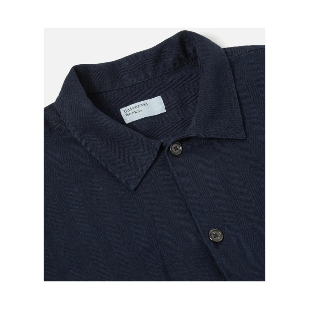 Universal Works Japanse-geïnspireerde Utility Shirt Blue Heren