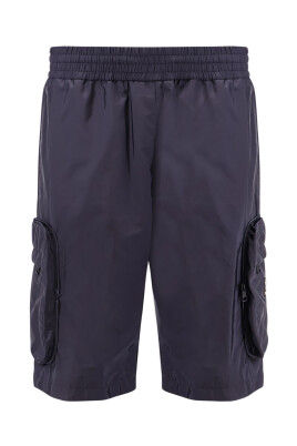 blue-elastic-waist-shorts-with-pockets