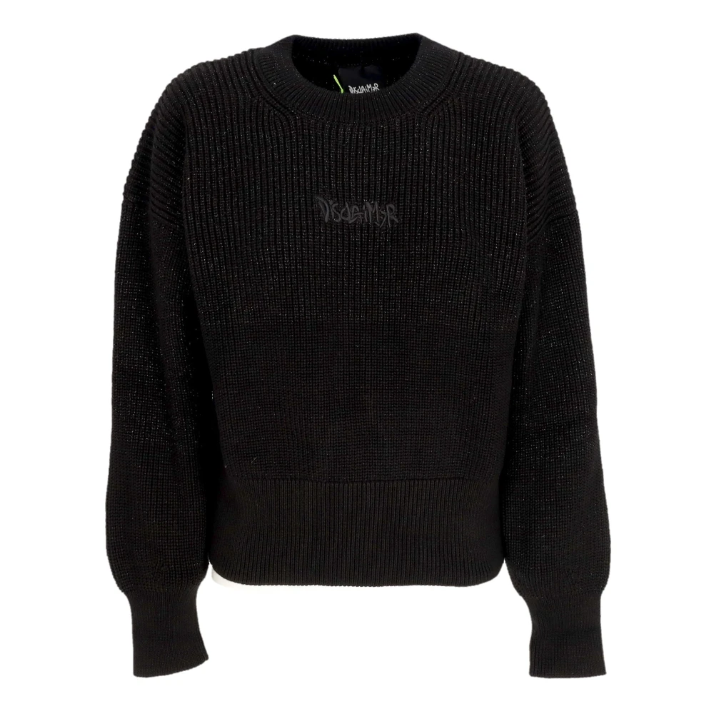 Disclaimer Zwarte W Logo Crewneck Sweater Black Dames