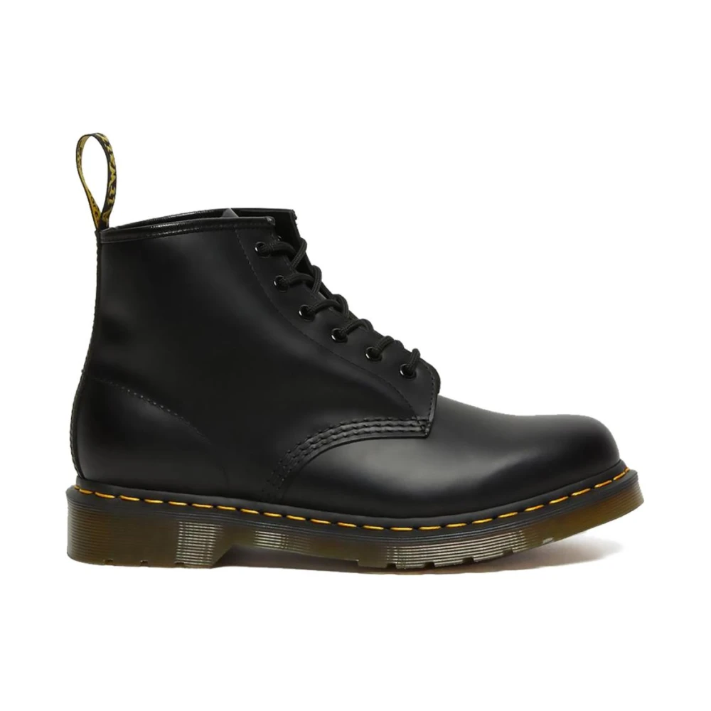Dr. Martens Men's Black Lace-Up Boots, 6 Uk, 101 Ys Anfibi 6 Fori