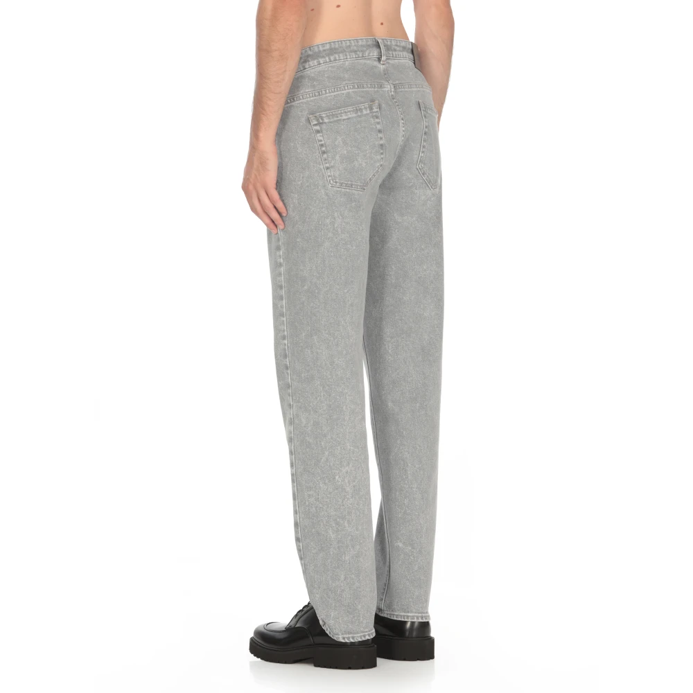 PESERICO Grijze Katoenen Jeans met Riemlussen Gray Heren