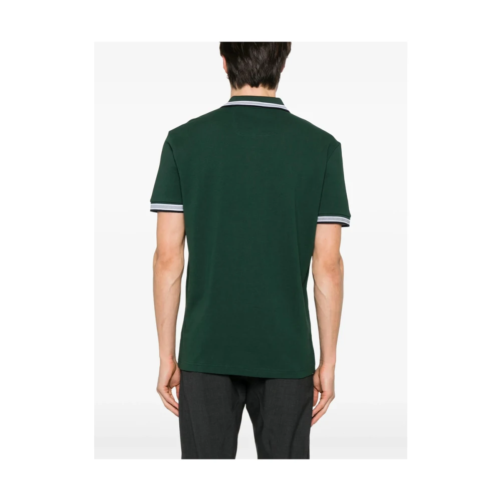 Hugo Boss Groene Gestreepte Rand Korte Mouw Trui Green Heren