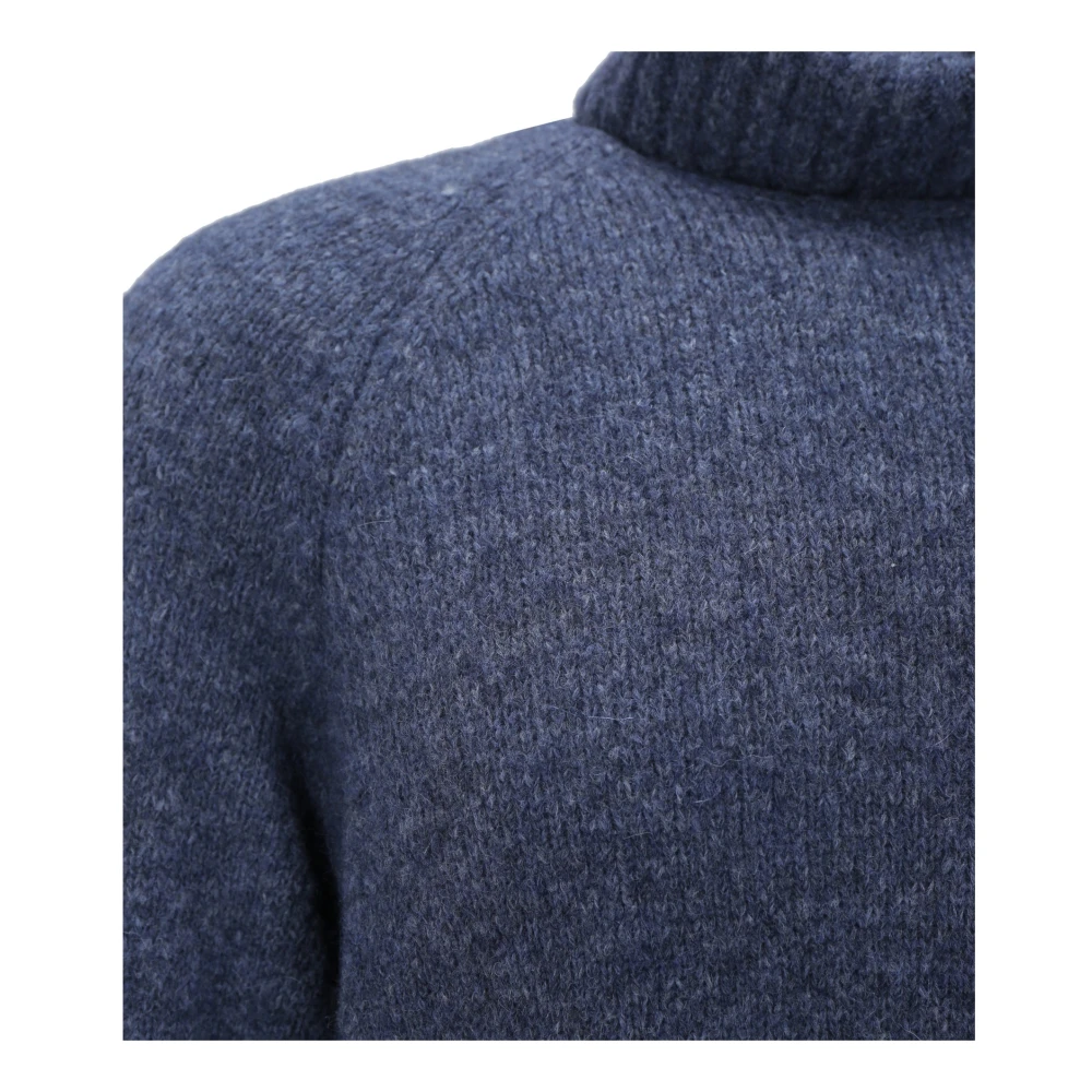 BRUNELLO CUCINELLI Alpaca Wol Turtleneck Sweater Blue Heren