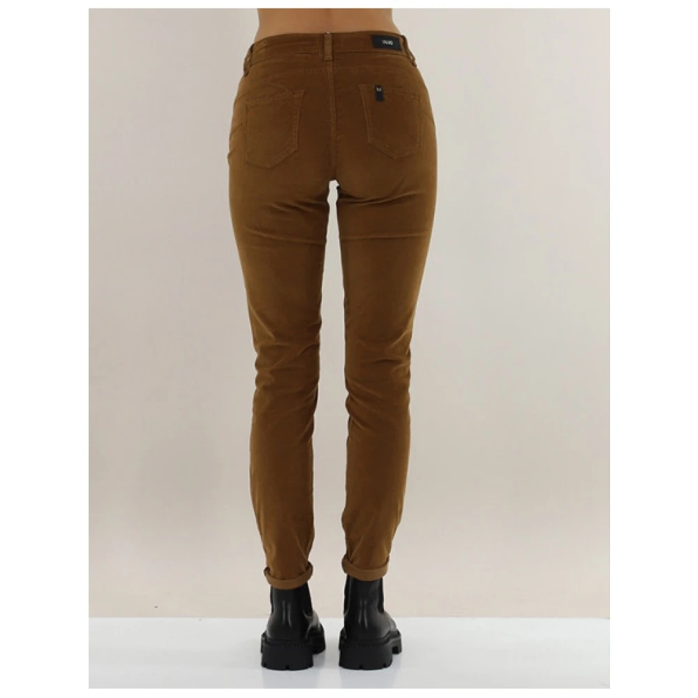 Liu Jo Divine Fluwelen Broek Brown Dames