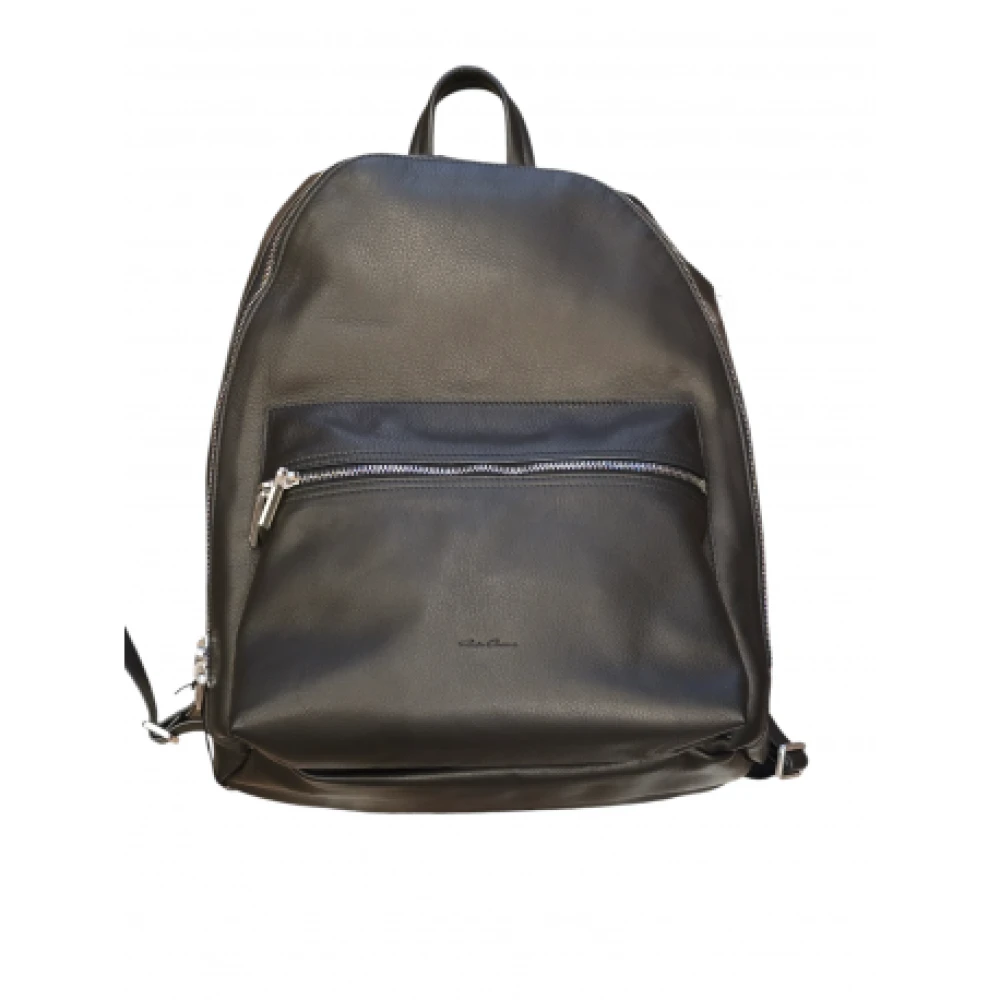 Rick Owens Glad Leren Rugzak met Ritsvakken Black Unisex