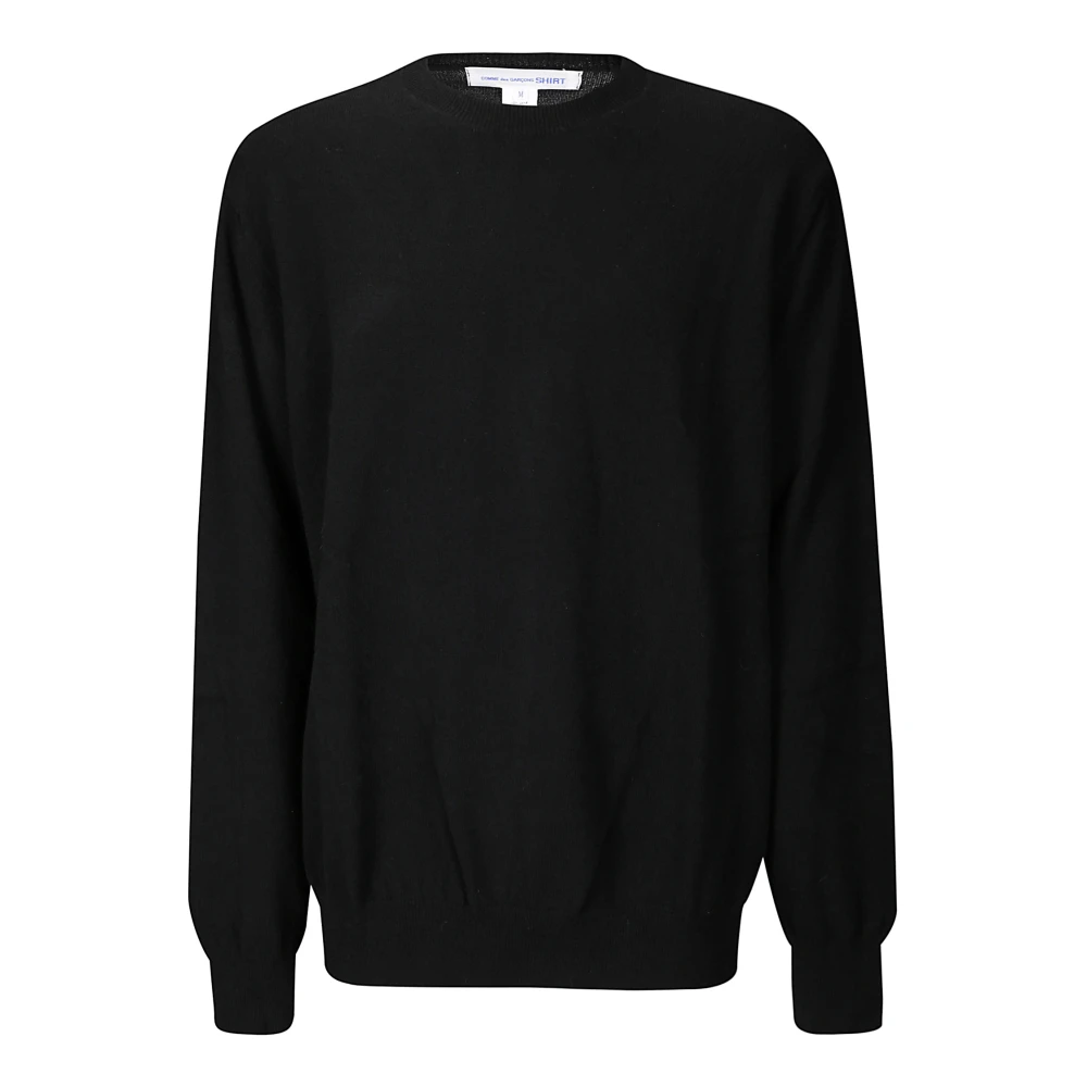 Comme des Garçons Geribbelde Crew-Neck Sweater Black Heren