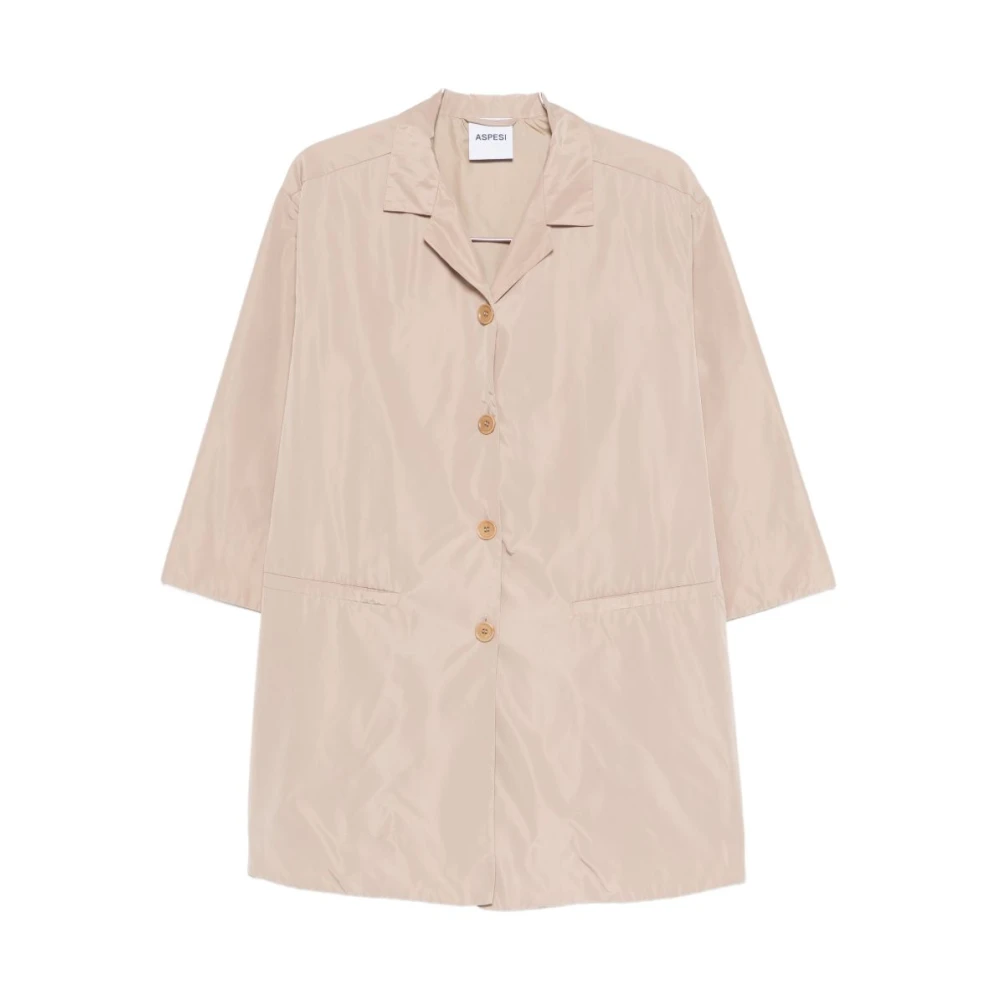 Aspesi Vrouw Beige Jassen Dames, 2XS, Single-Breasted Trenchcoat