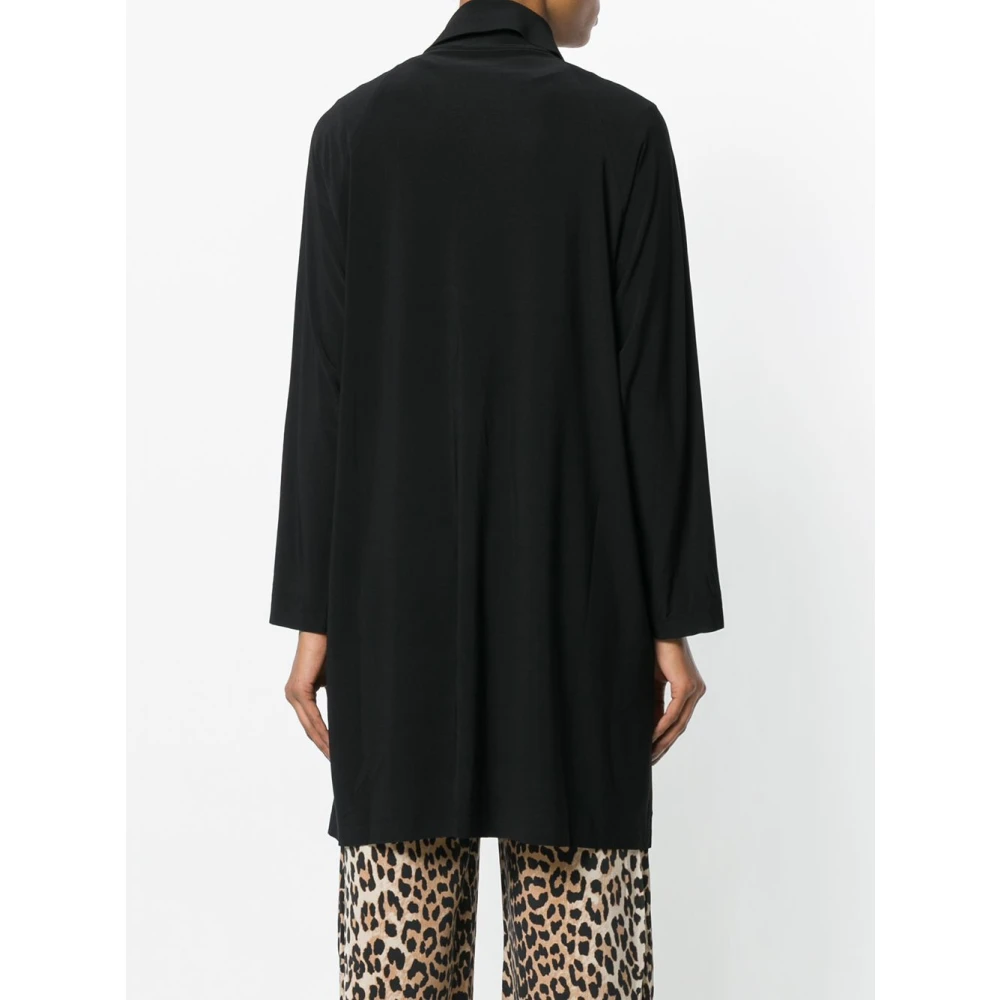 Norma Kamali Gekraagde Lange Cardigan in Zwart Black Dames
