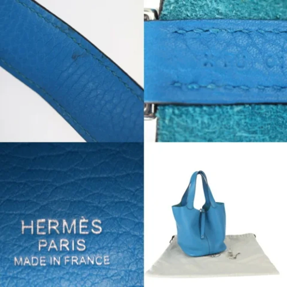 Hermès Vintage Pre-owned Leather handbags Blue Dames
