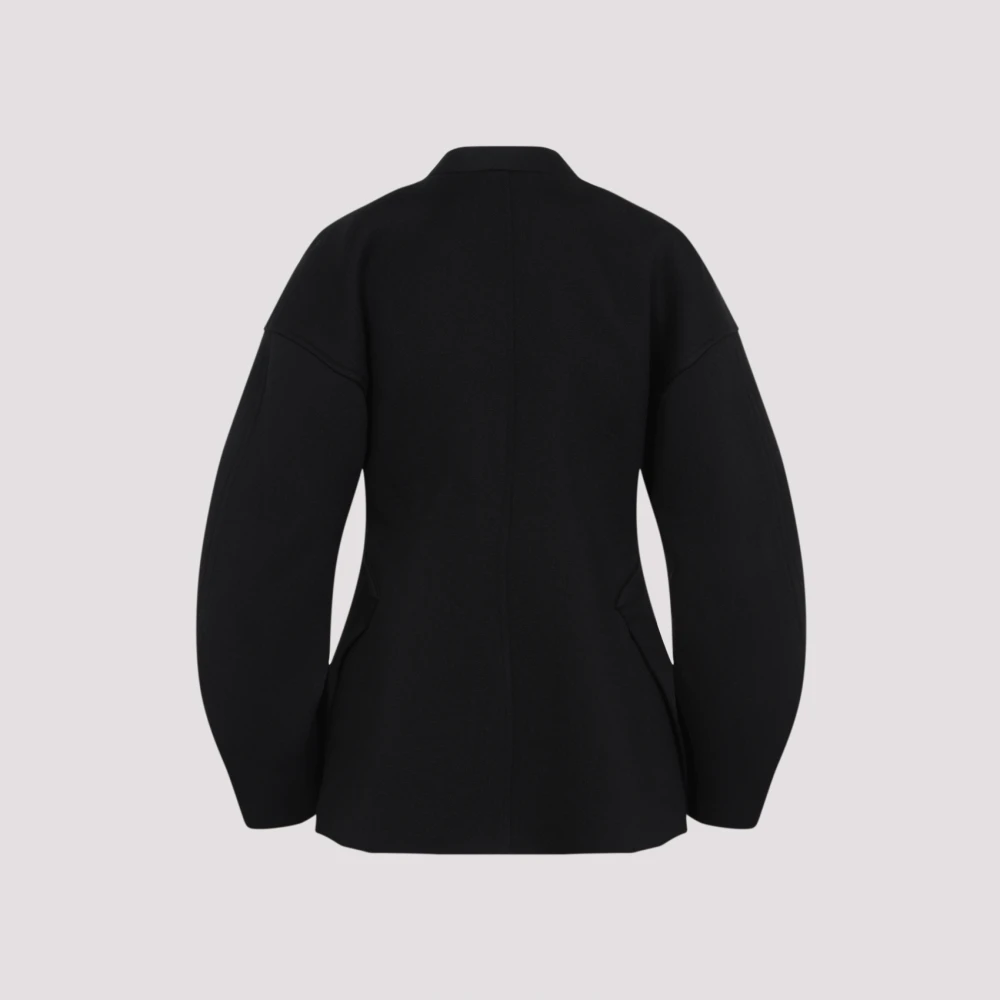 Jil Sander Zwarte Wollen Jas Elegant Black Dames
