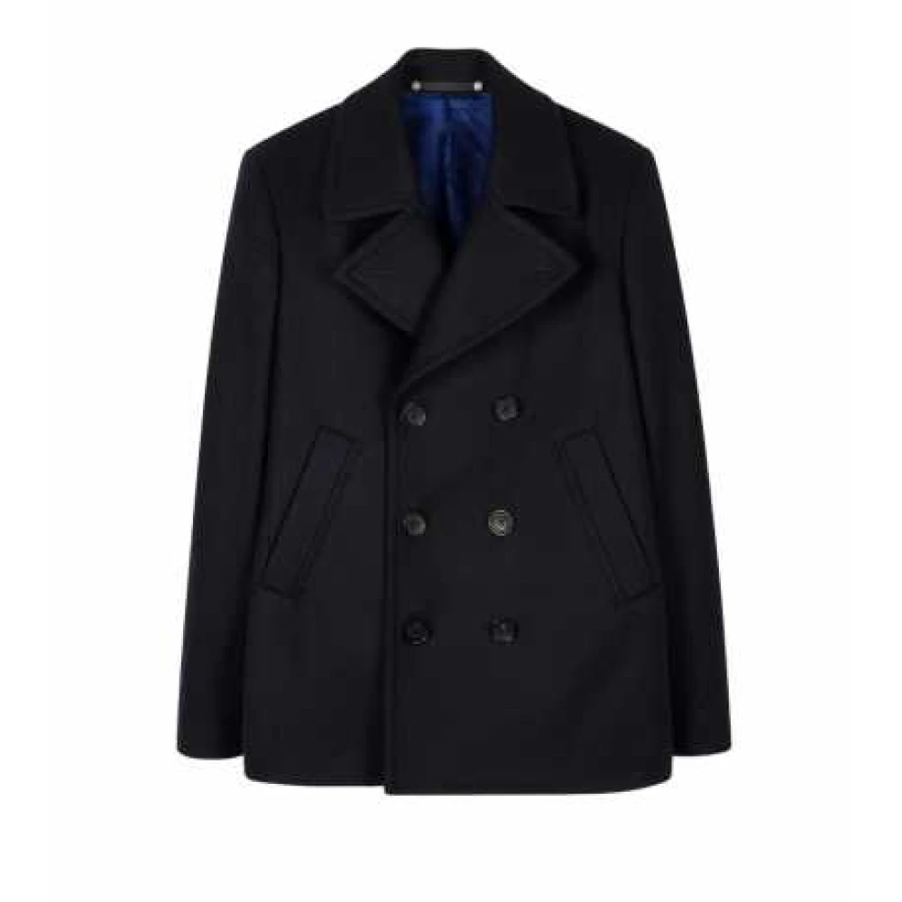 Paul Smith Marineblauwe Wollen Peacoat Klassieke Stijl Blue Heren