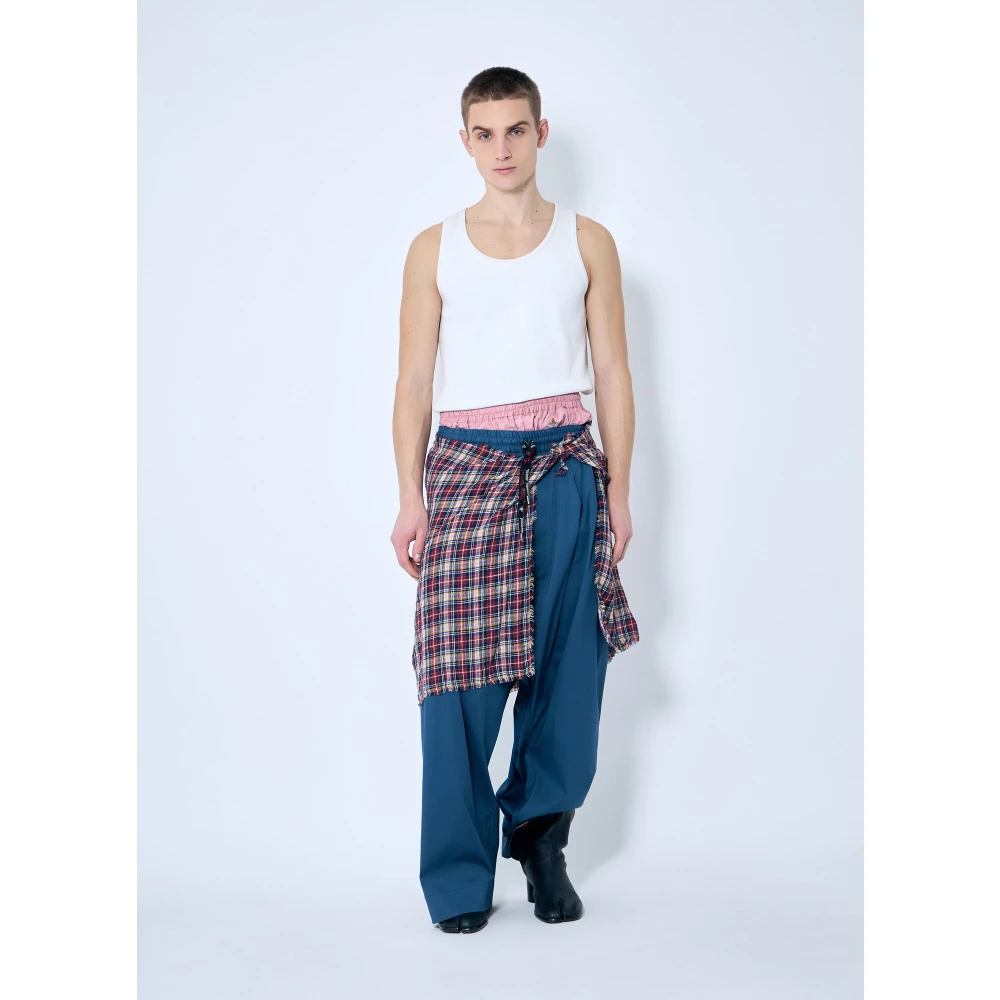 Vivienne Westwood Katoenen Balloon Broek Trekkoord Tailleband Blue Heren
