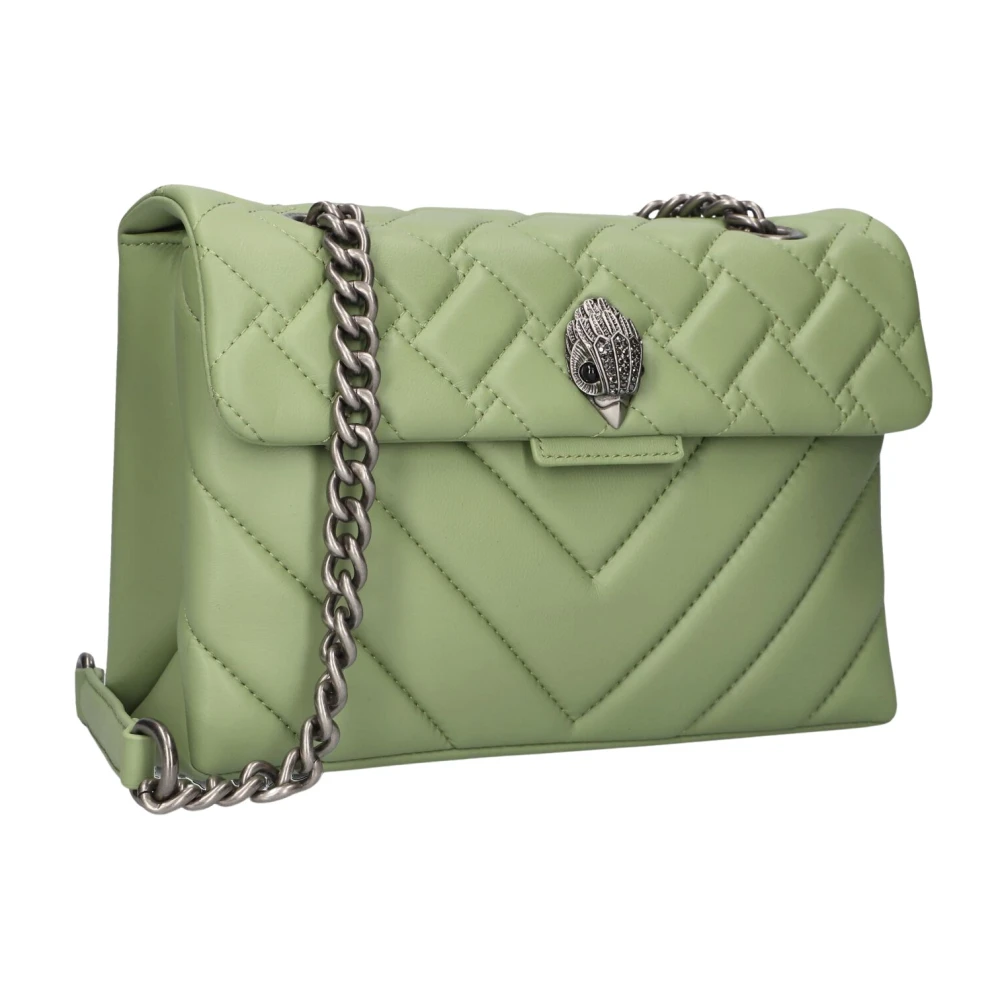 Kurt Geiger Groene leren schoudertas Green Dames