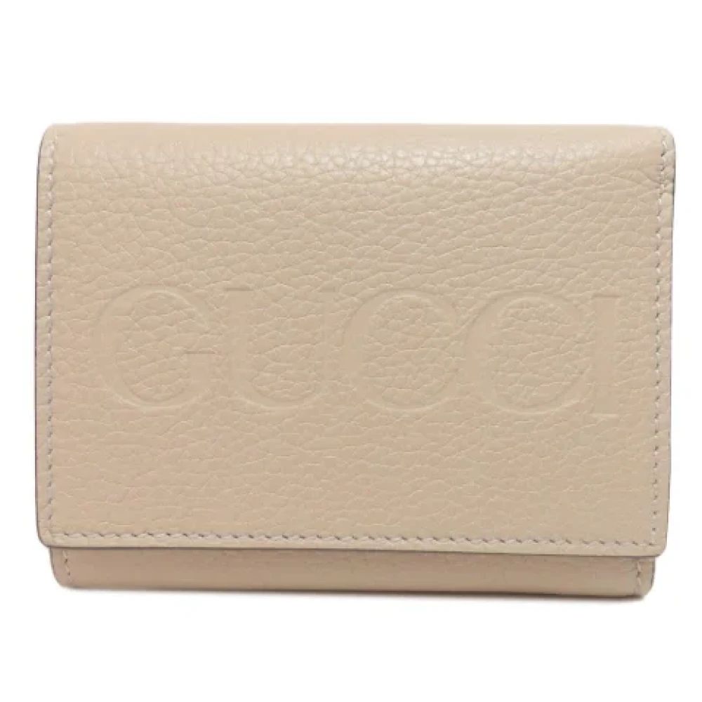 Gucci Vintage Pre-owned Leather wallets Beige Dames