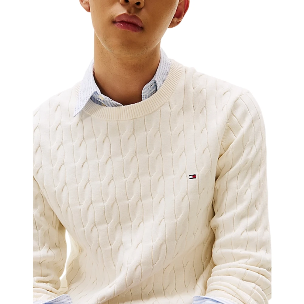 Tommy Hilfiger Katoenen kabeltrui White Heren