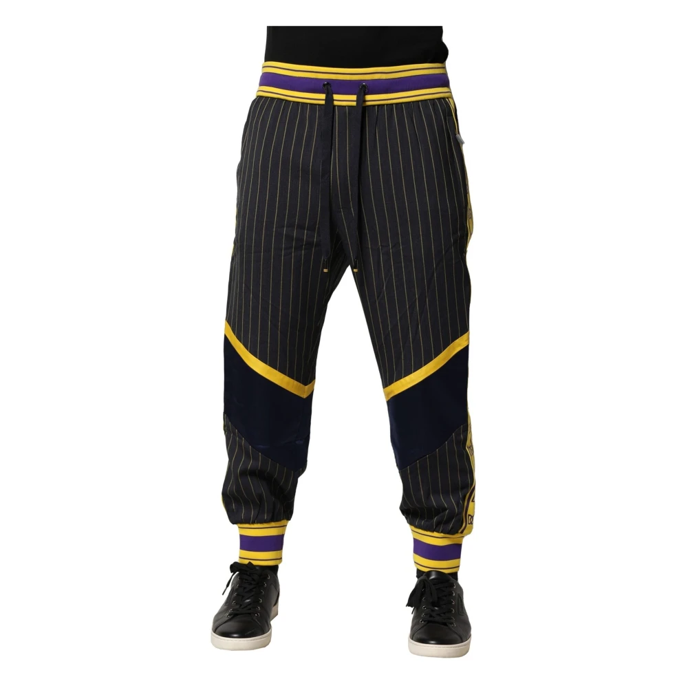 Dolce & Gabbana Men's Multicolor Stripes Wool Jogger Pants