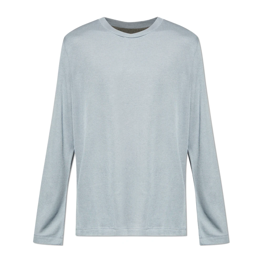 Hanro Herren Blau Langärmeliges Unterhemd-T-Shirt