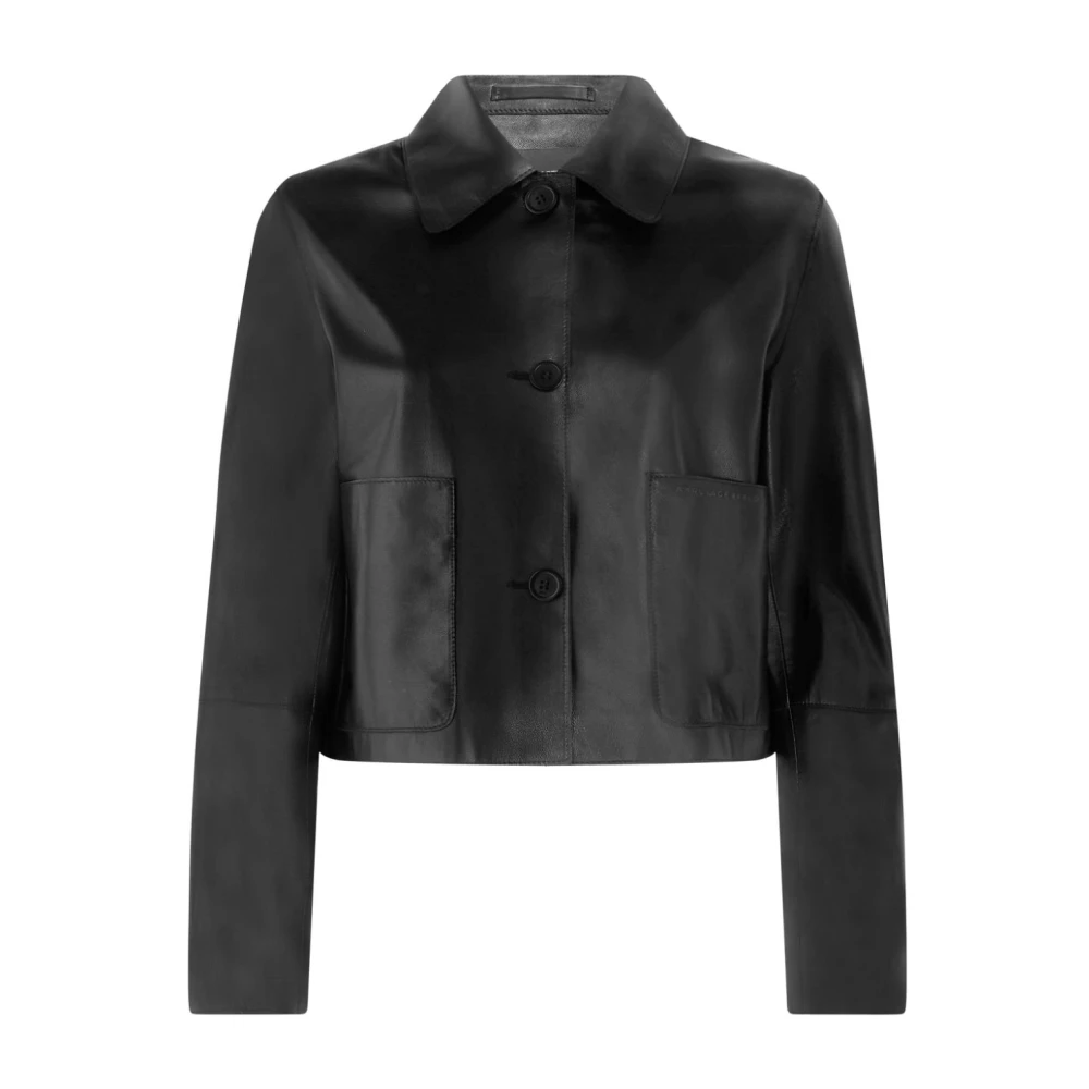 Karl Lagerfeld Zwart Lederen JAS MET Zakken EN Knopen Black Dames