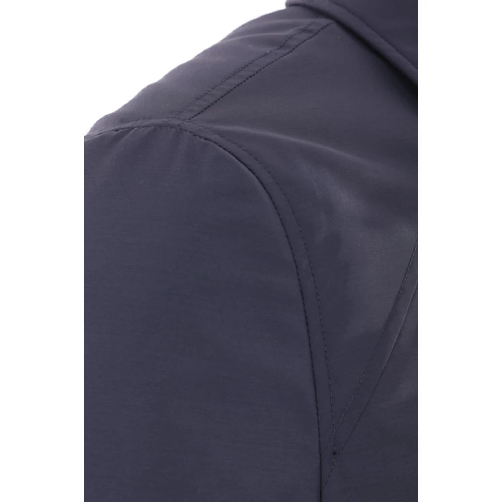BRUNELLO CUCINELLI Blauwe Technische Gewatteerde Jas Blue Heren