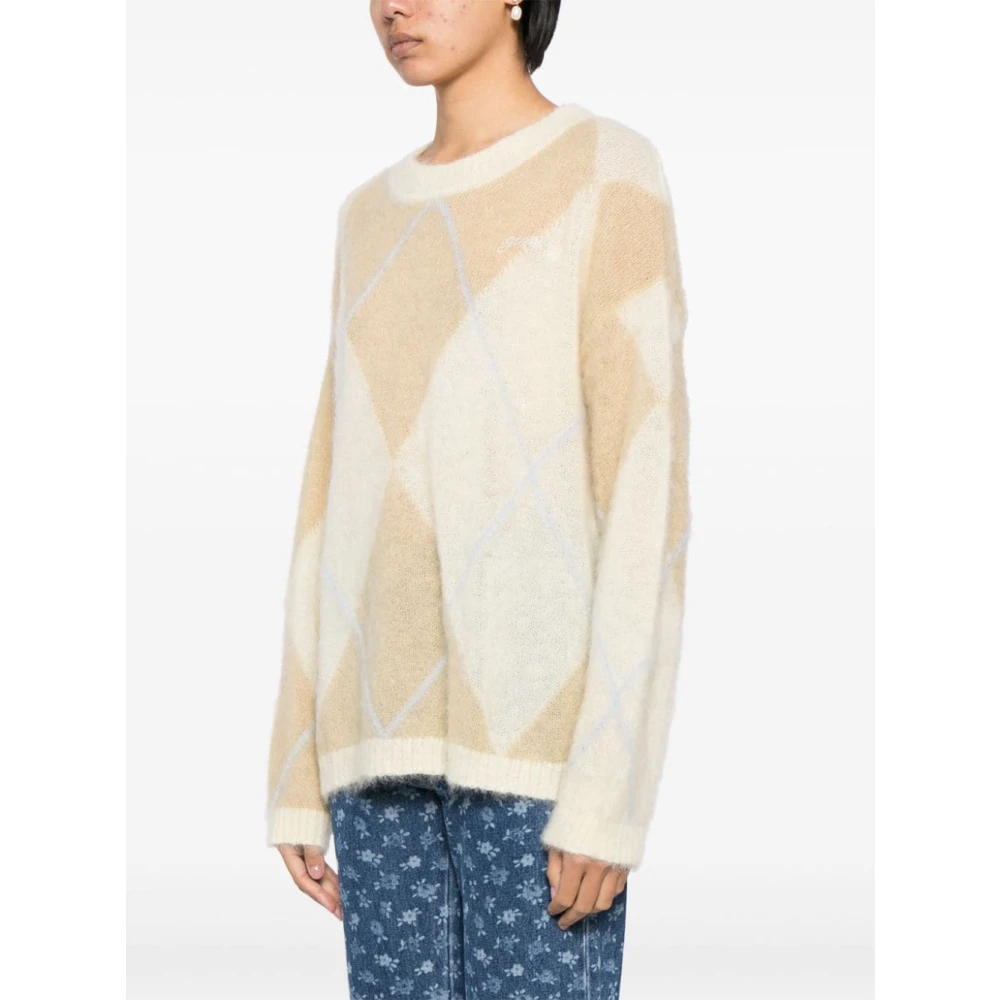 Ganni Multikleur Mohair O Neck Sweater Multicolor Dames