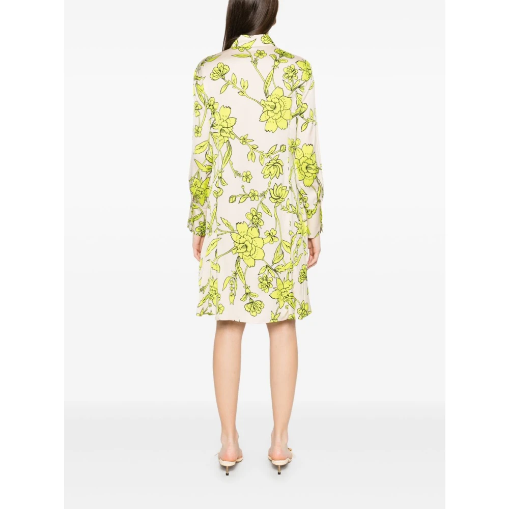 Liu Jo Beige Jurk met Voorknoop en Riem Multicolor Dames