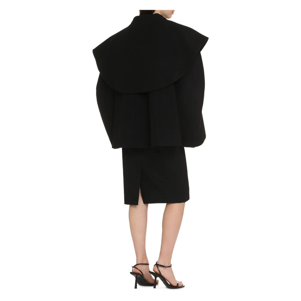 Nina Ricci Wollen Blend Maxi Jas Black Dames