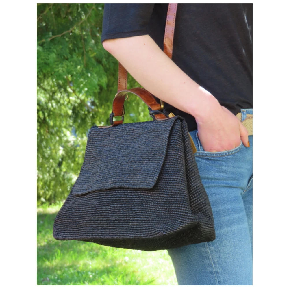 Ibeliv Lahady Raffia Handtas Black Dames