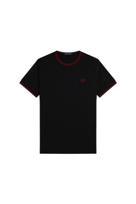 t-shirt-noir-rouge-a-col-cotele