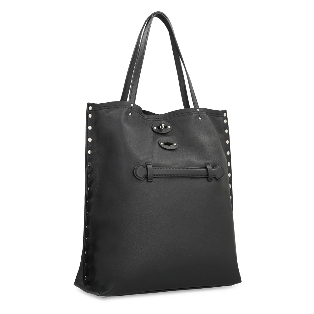 Zanellato Gestikte Leren Tote Tas Black Dames