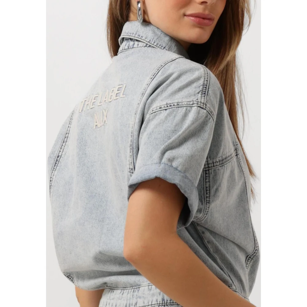 Alix The Label Geweven Denim Playsuit Blue Dames