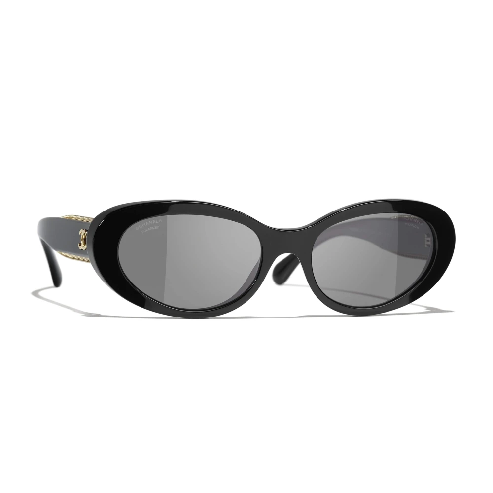 Chanel Oval Sunglasses - Female - Sunglasses - Black - 54 Mm - Accessories