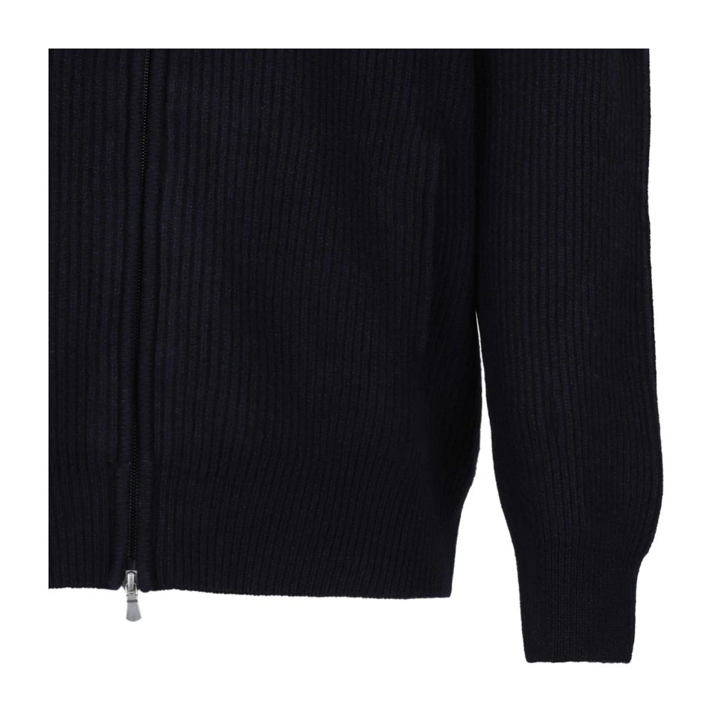 Gran Sasso Donkerblauwe Zip Cardigan Sweater Black Heren