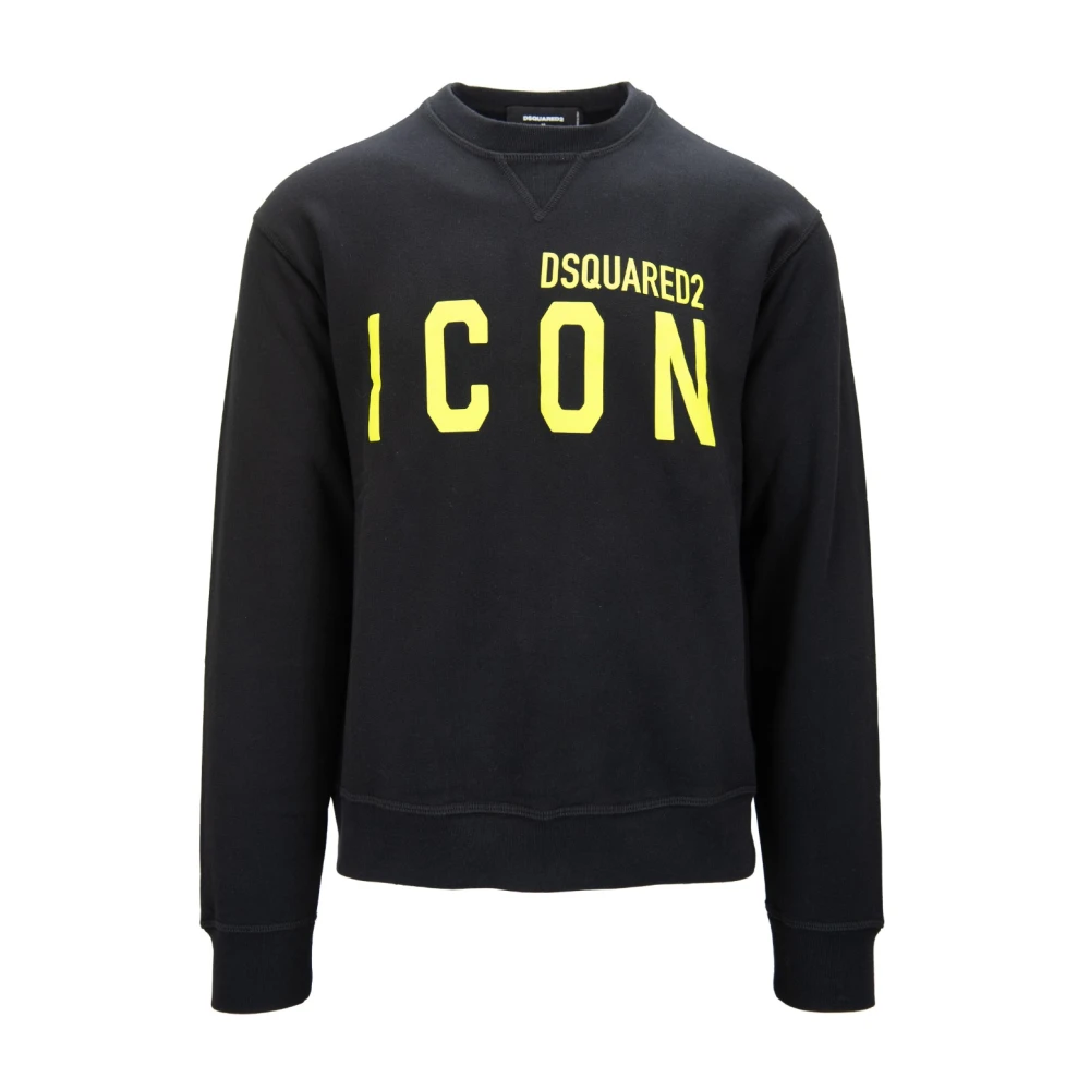 Dsquared2 Men's Black Sweatshirts, M, Pullover Jumper With 'Icon' Print