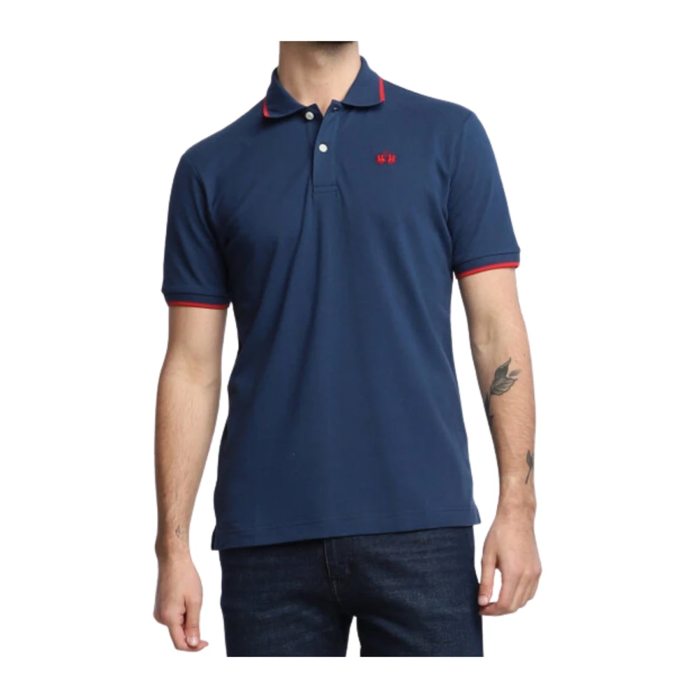 La Martina Men's Blue Polo Shirts, 2XL, Short Sleeve Polo Shirt