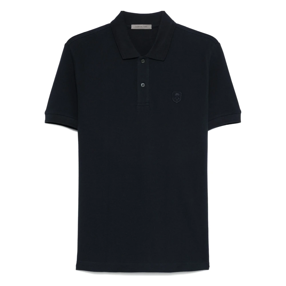 Corneliani Pima Katoen Polo Shirt Blue Heren