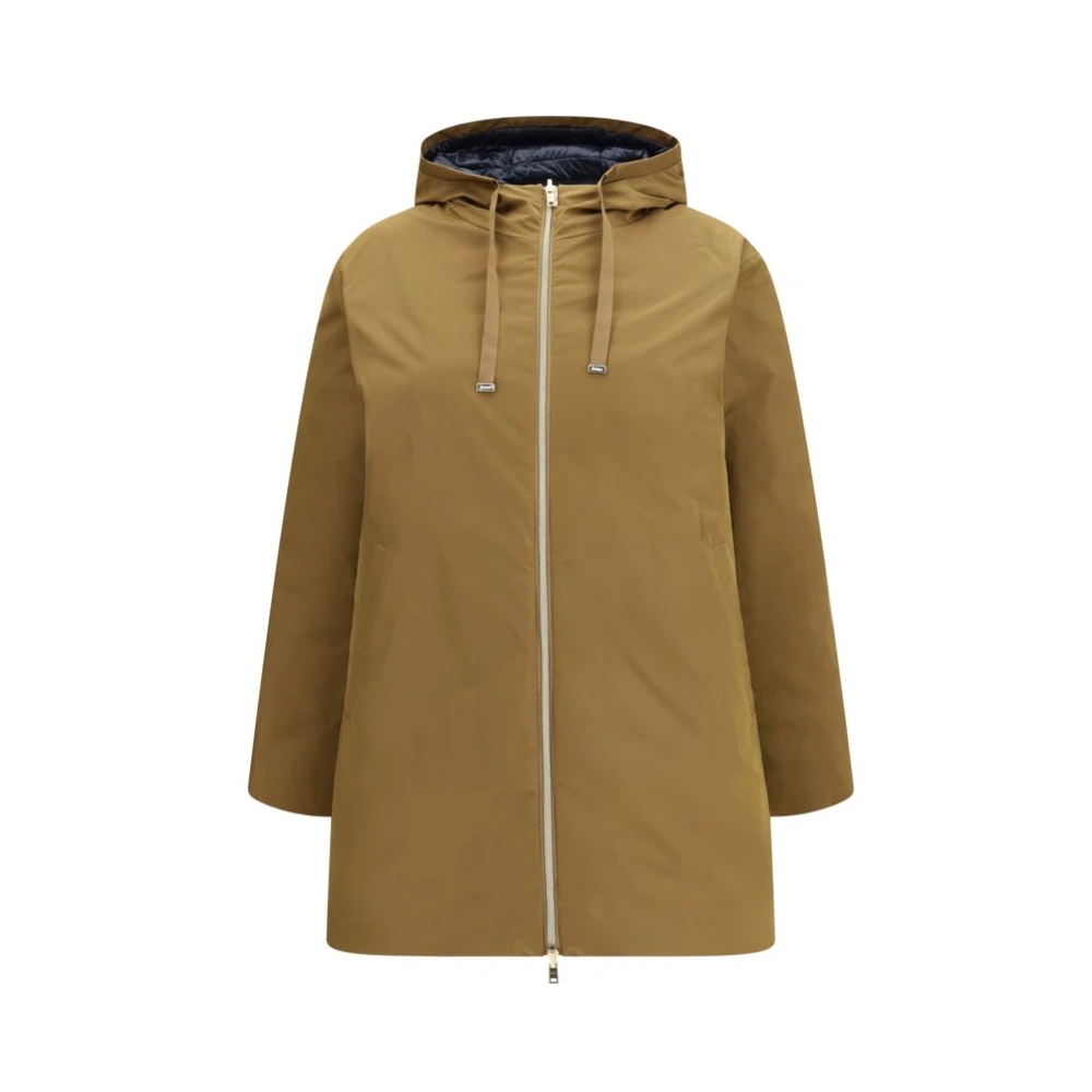 Herno Vrouw Bruin Jassen Dames, M, Polyester, Double-Face Donsjas