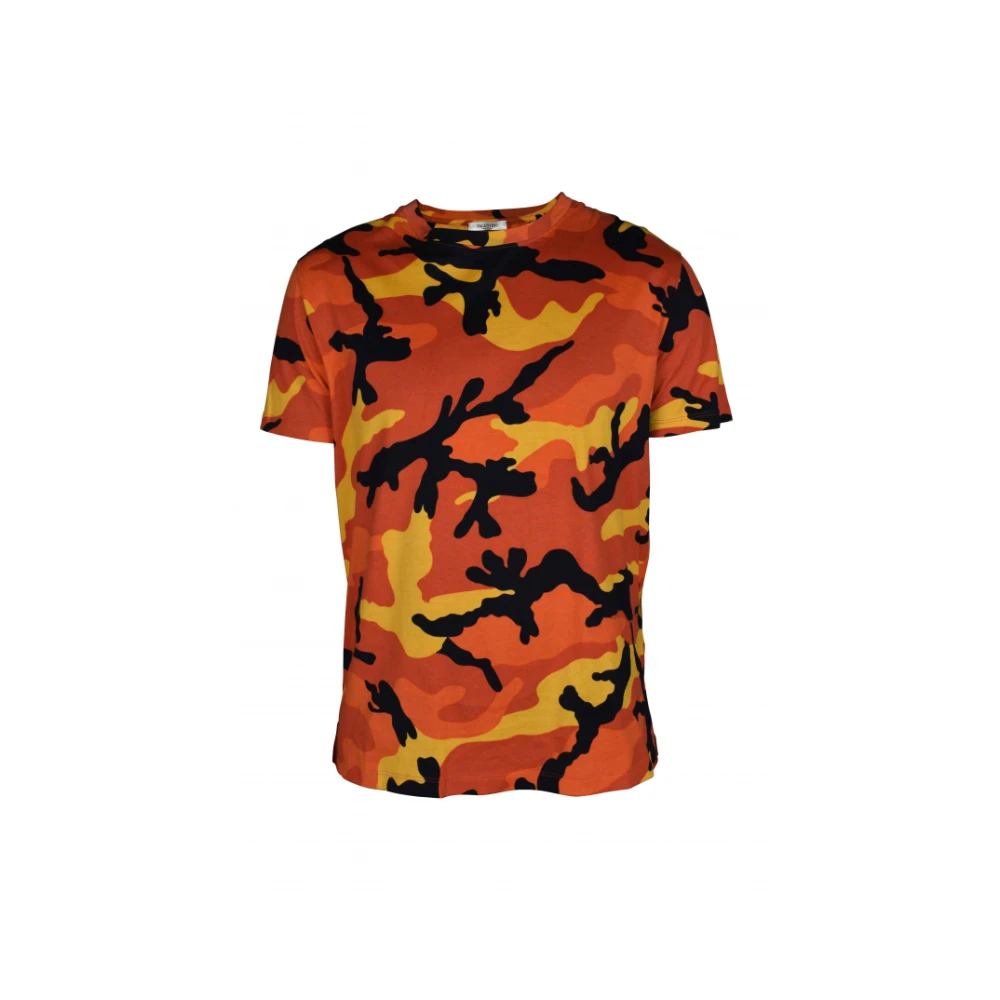 Valentino Garavani Camo Print T-Shirt Orange Heren