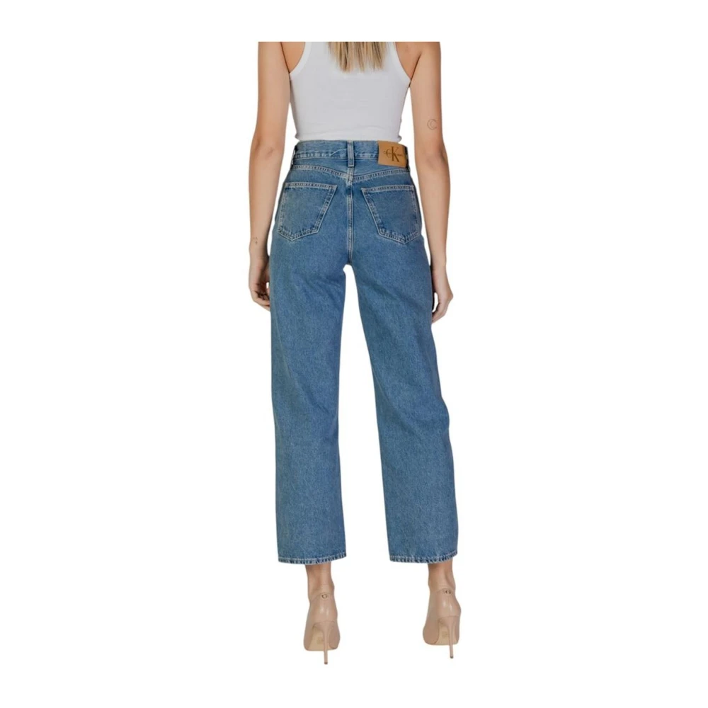 Calvin Klein Jeans Katoenen Mom Jeans Collectie Lente Zomer Blue Dames