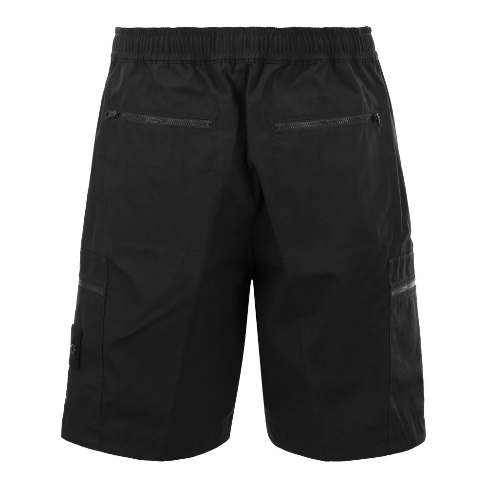 Stone Island Lichtgewicht katoenen cargo bermuda shorts Black Heren