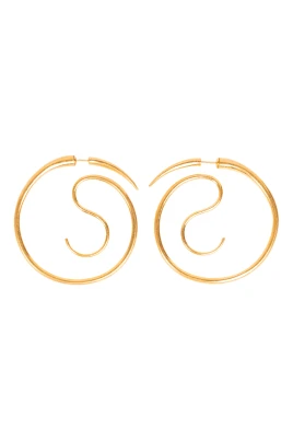 Guld Spiral Orm Hoop Örhängen